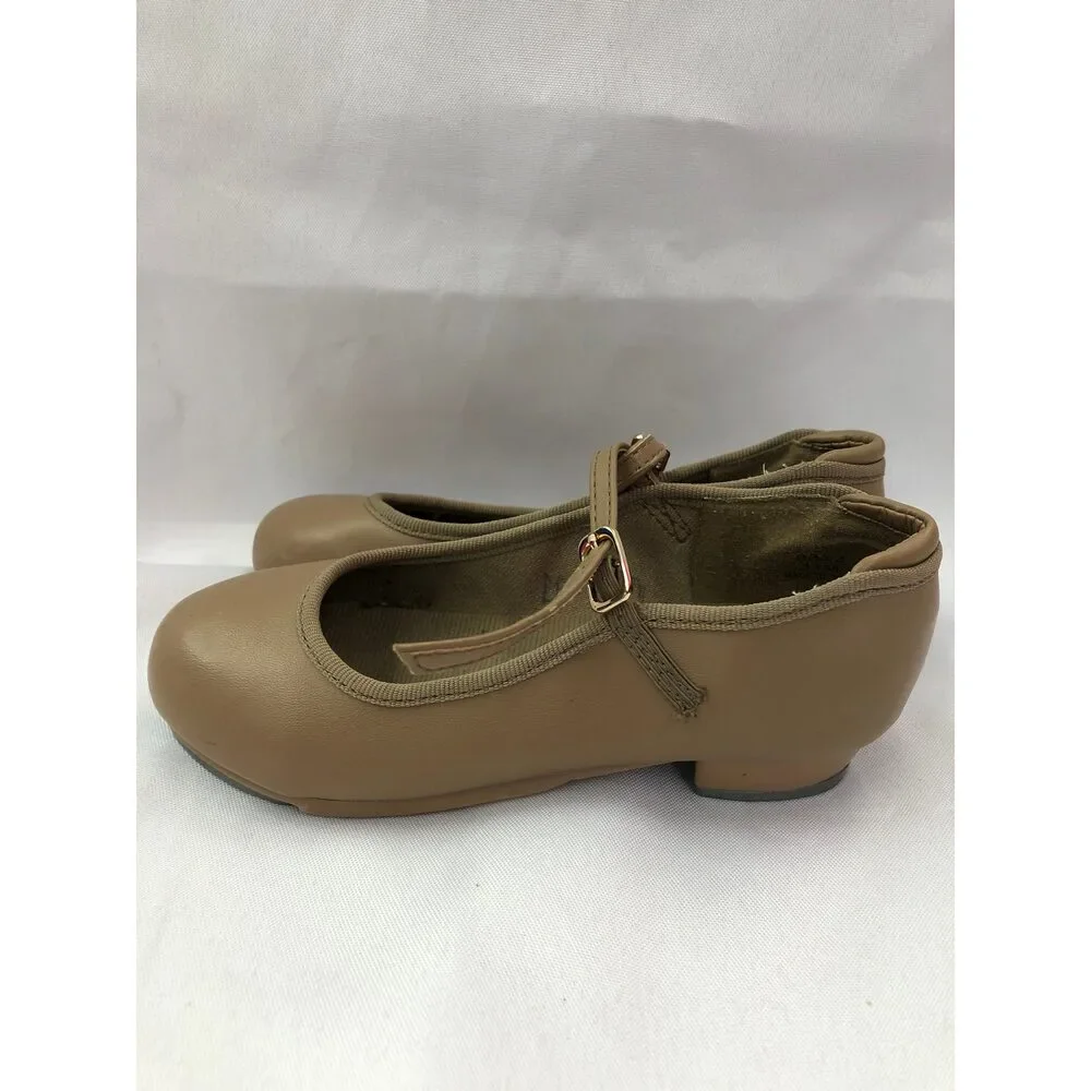 Pre-Owned Dance Tap Shoes Dancing Fair 11M Child Mary Jane Leather Buckle
